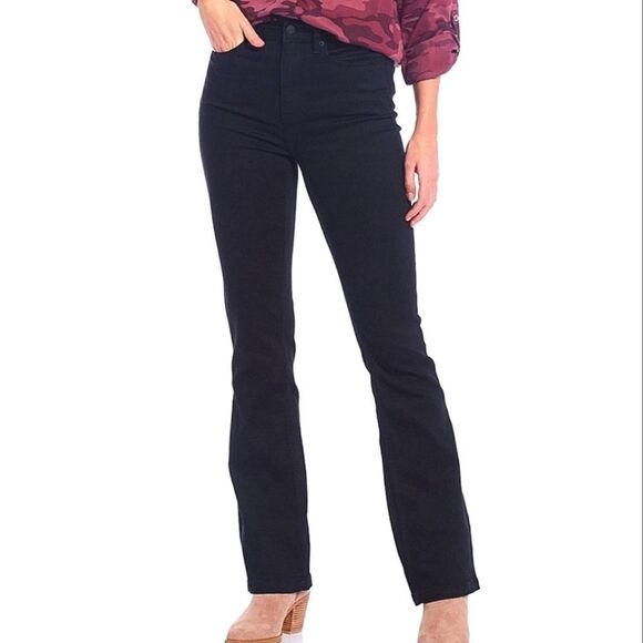 Calvin Klein Black Velvet High Waisted Boot Leg Jeans - Picture 4 of 16